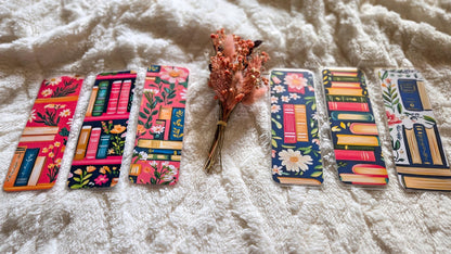 Bookstack Floral Handmade Laminated Bookmark