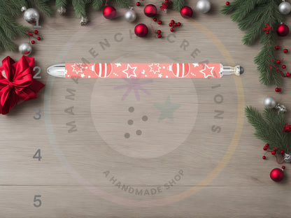 Pastel Pink Christmas Refillable Gel Pen