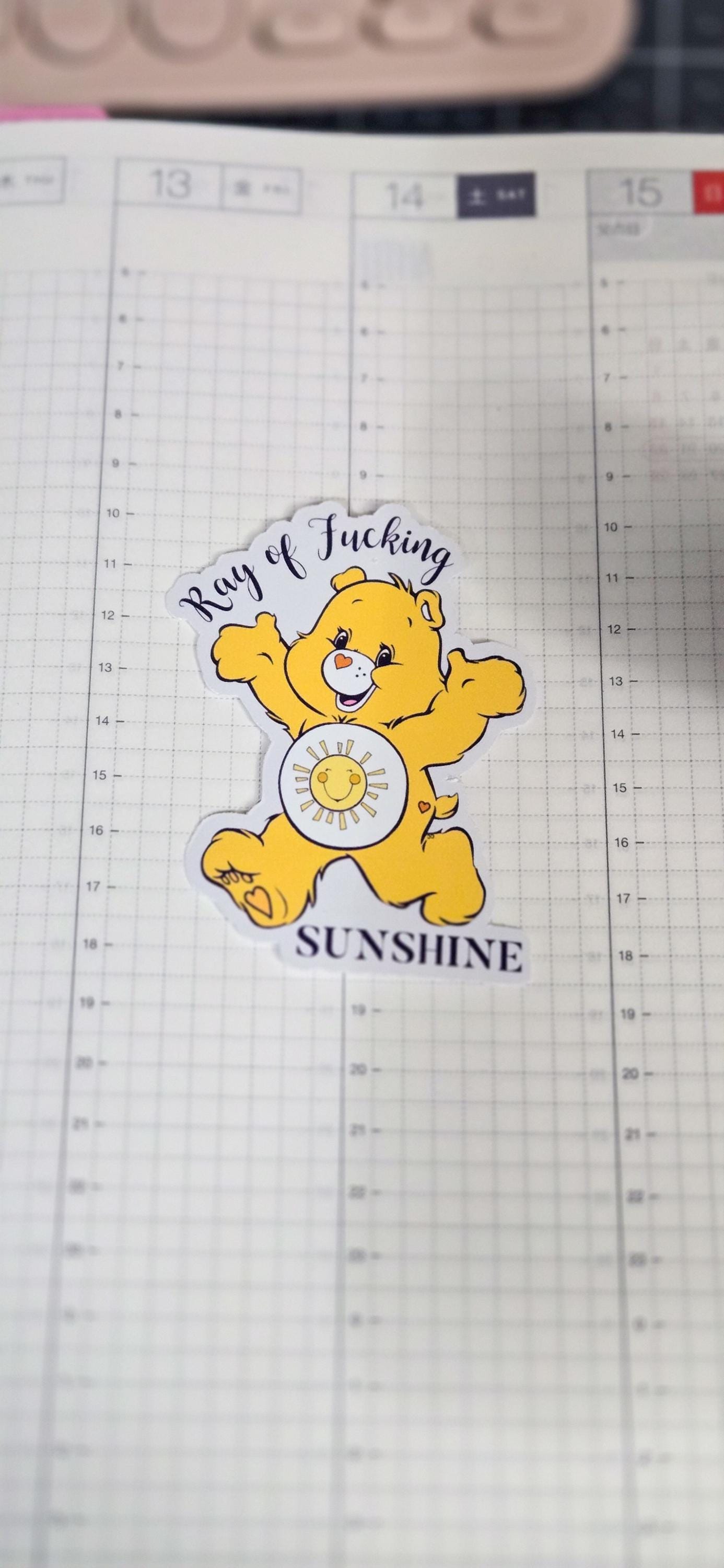 Swear Bears Ray of Sunshine Glossy Die Cut Bujo Journal Planner Sticker