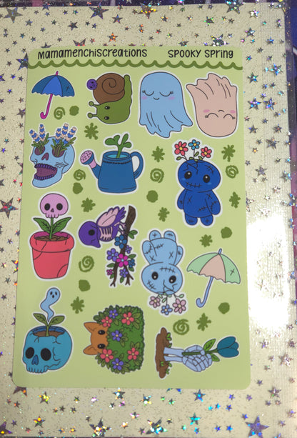 Spooky Spring Matte Bujo Journal Planner Deco Stickers