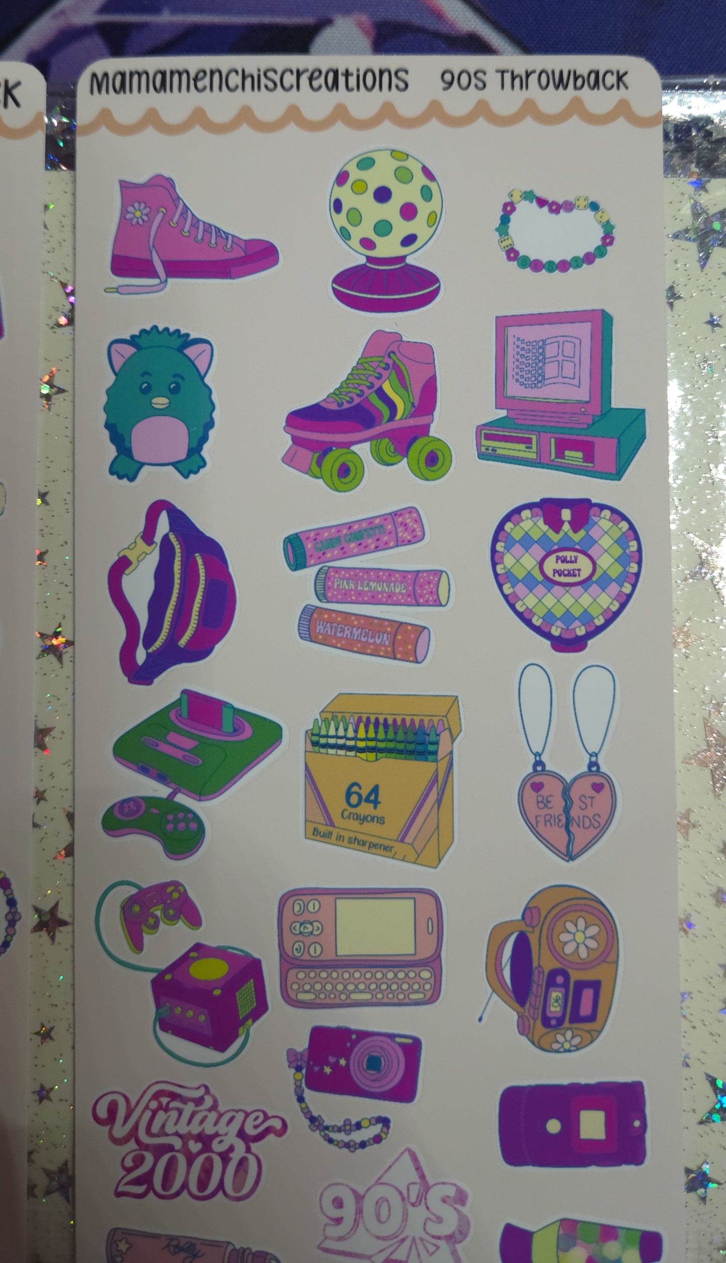 90's Throwback Matte Bujo Journal Planner Deco Sticker Sheet