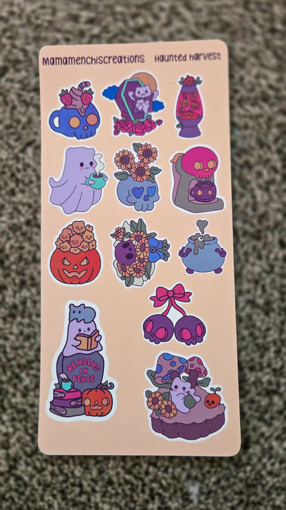 Haunted Harvest Matte Bujo Journal Planner deco Sticker Sheet