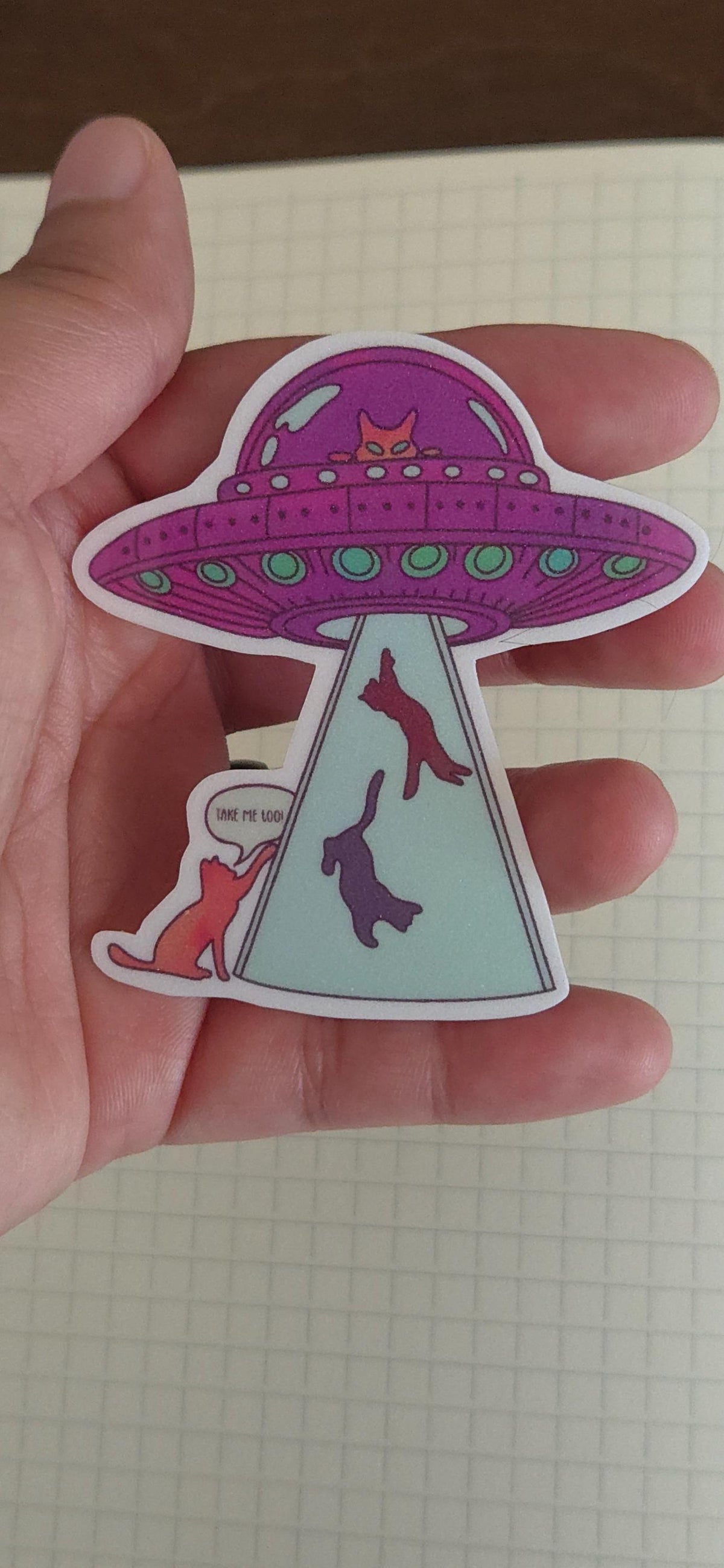 Alien Cat Cat Lovers Outer Space Die Cut Bujo Journal Planner Laptop Sticker