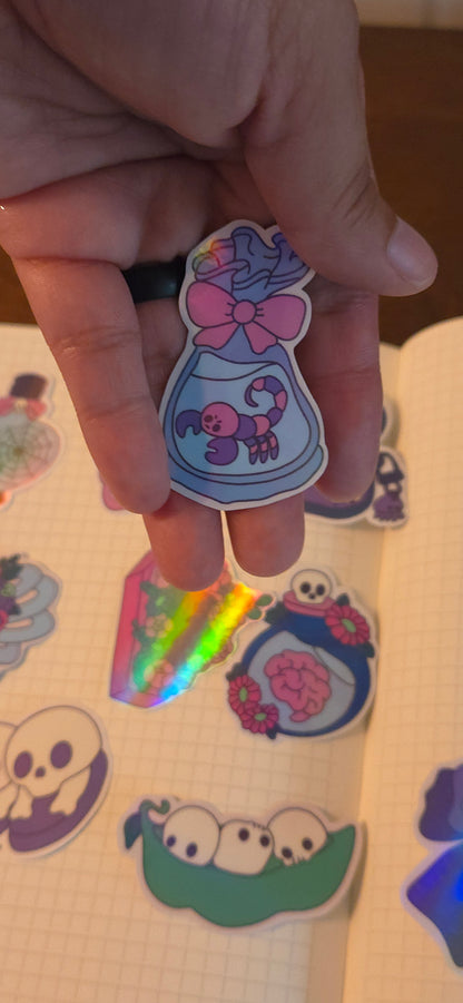 Hexes & Hugs Glossy Holographic Sticker Flakes Bujo Journal Planner Laptop Sticker