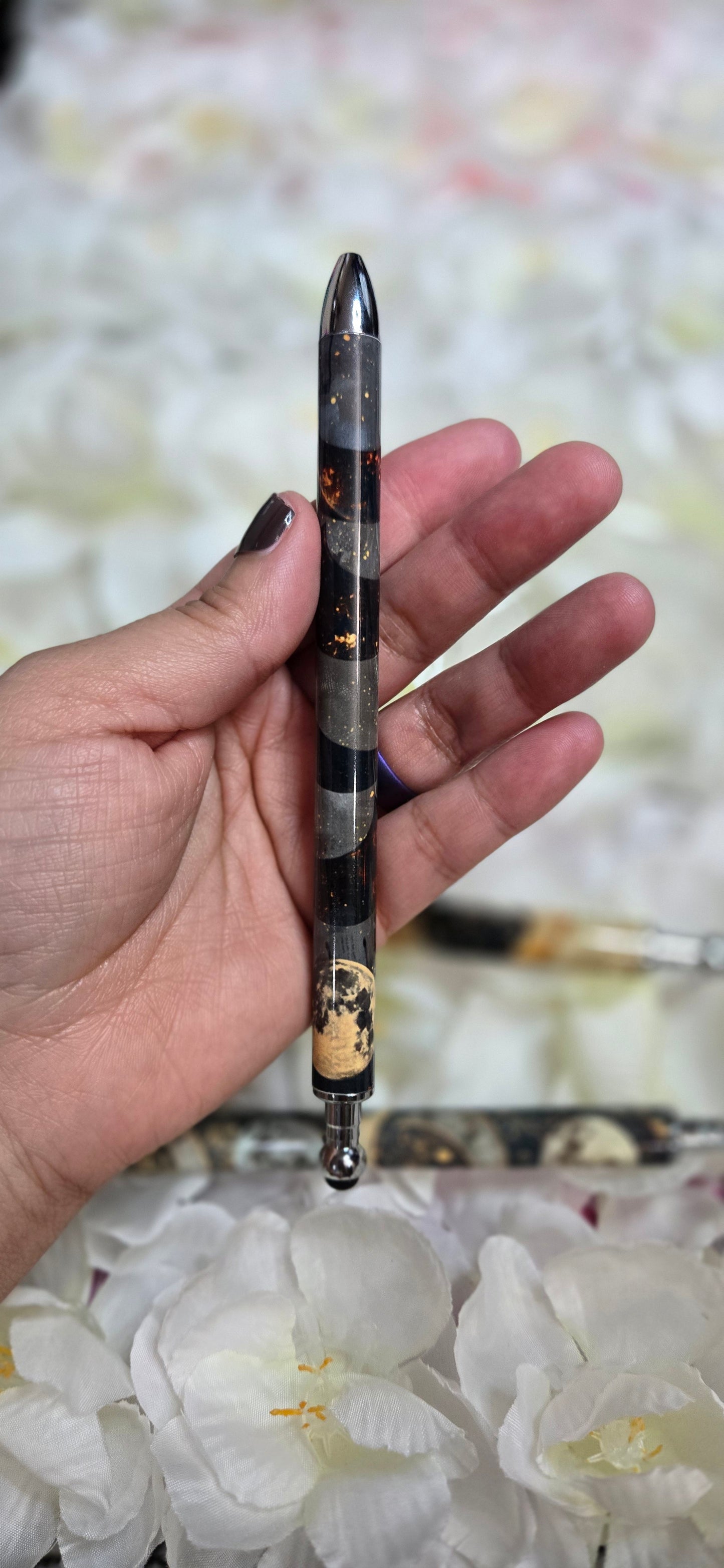 Celestial Moon Phase Refillable Retractable Gel Pen
