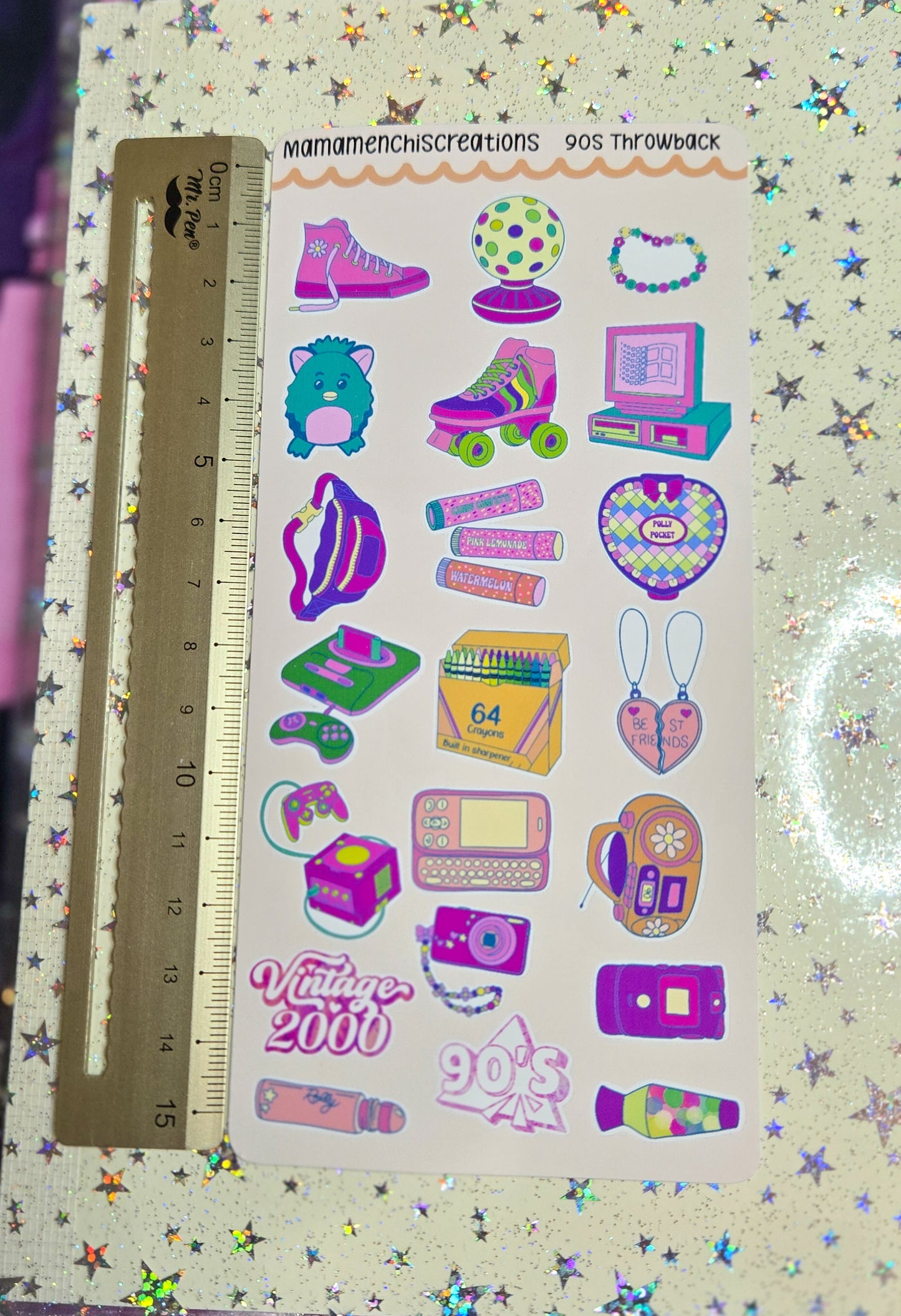 90's Throwback Matte Bujo Journal Planner Deco Sticker Sheet