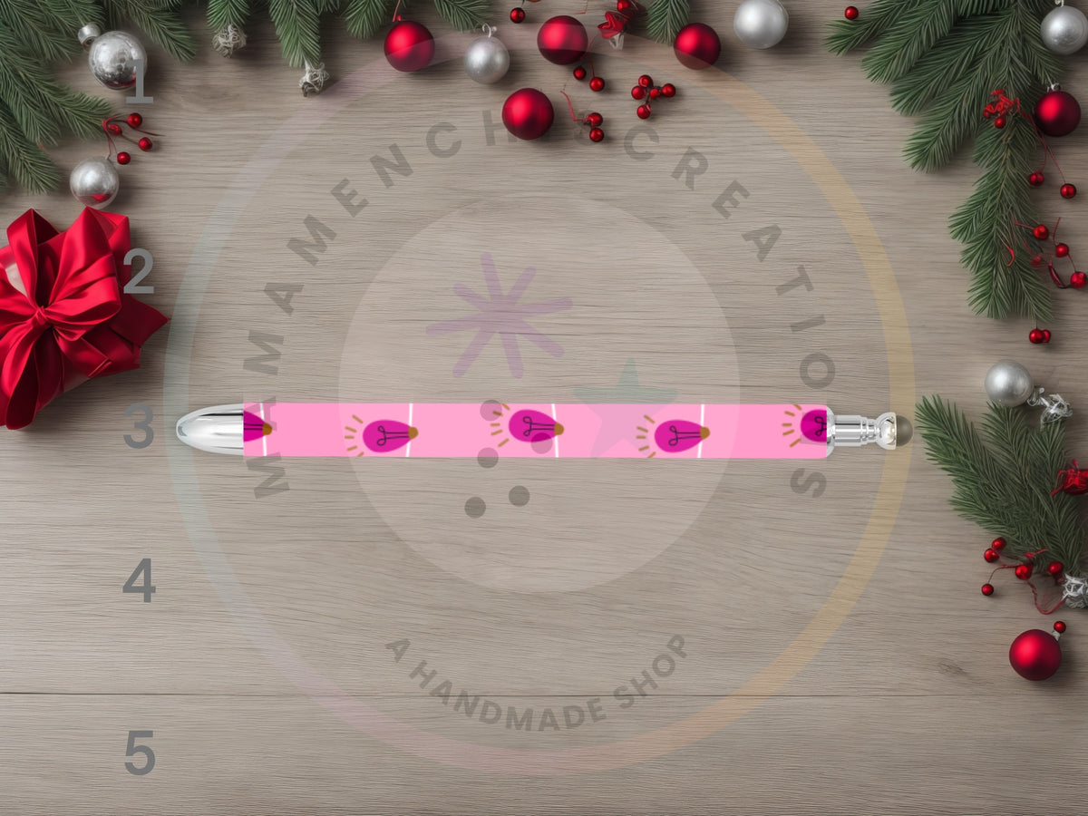 Girly Pink Christmas Trees Refillable Gel Pen