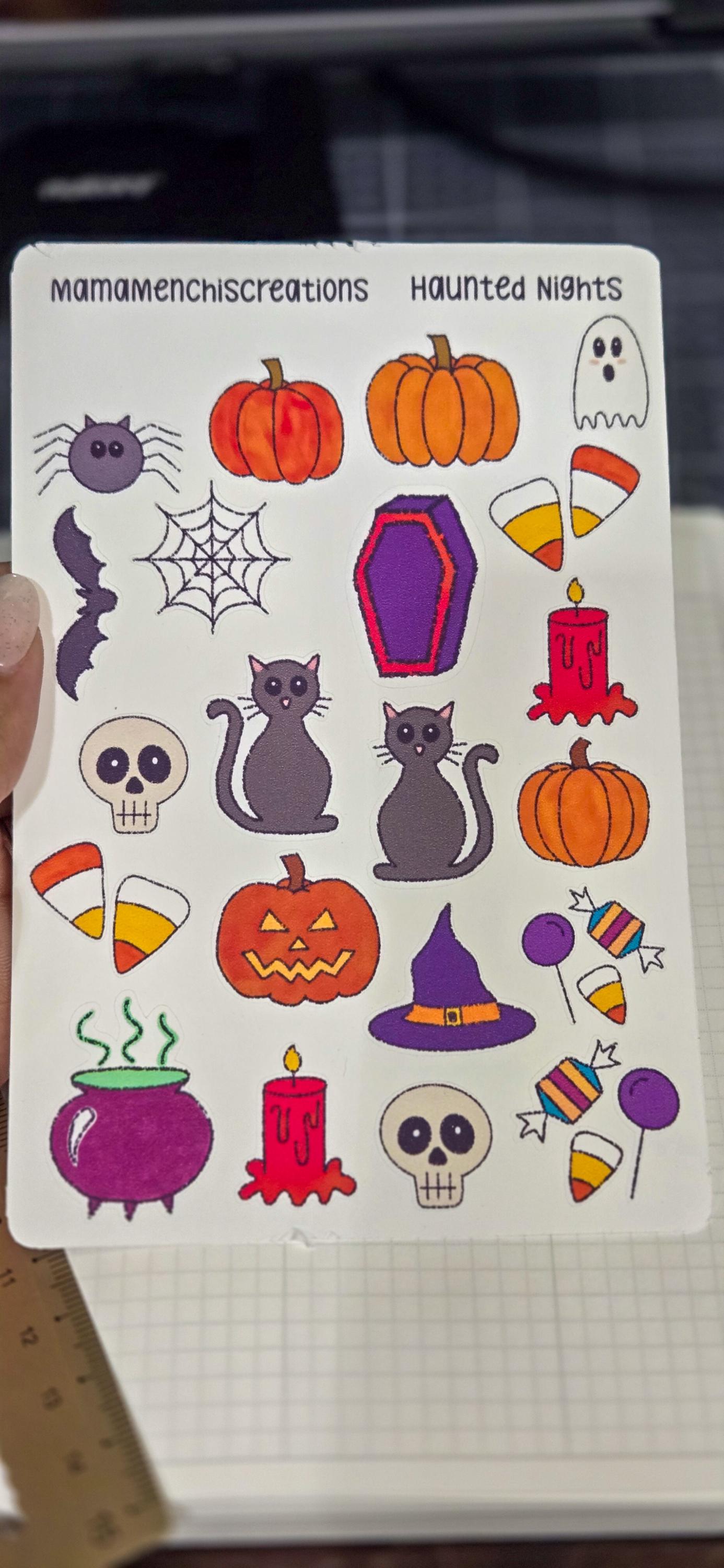 Halloween Stickers Spooky Matte Bujo Journal Planner Sticker Sheet