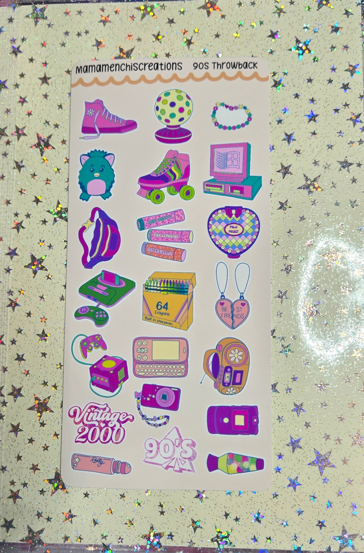 90's Throwback Matte Bujo Journal Planner Deco Sticker Sheet