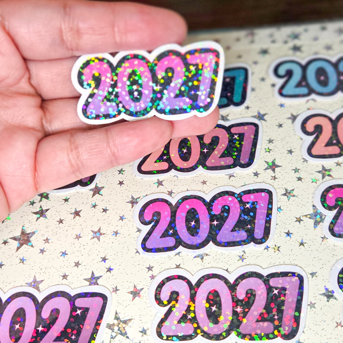 2027 Glossy Glittery Die Cut Bujo Journal Planner Laptop Sticker