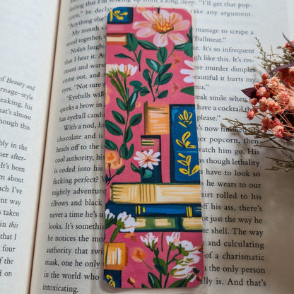 Bookstack Floral Handmade Laminated Bookmark