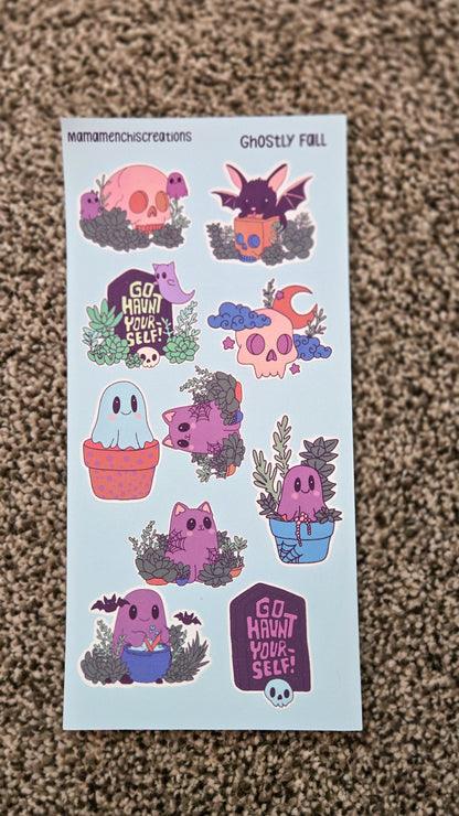 Ghostly Fall Matte Bujo Journal Planner deco Sticker Sheet