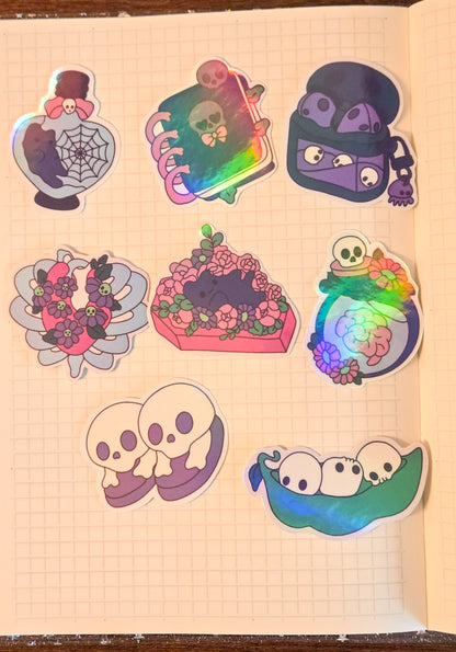 Hexes & Hugs Glossy Holographic Sticker Flakes Bujo Journal Planner Laptop Sticker