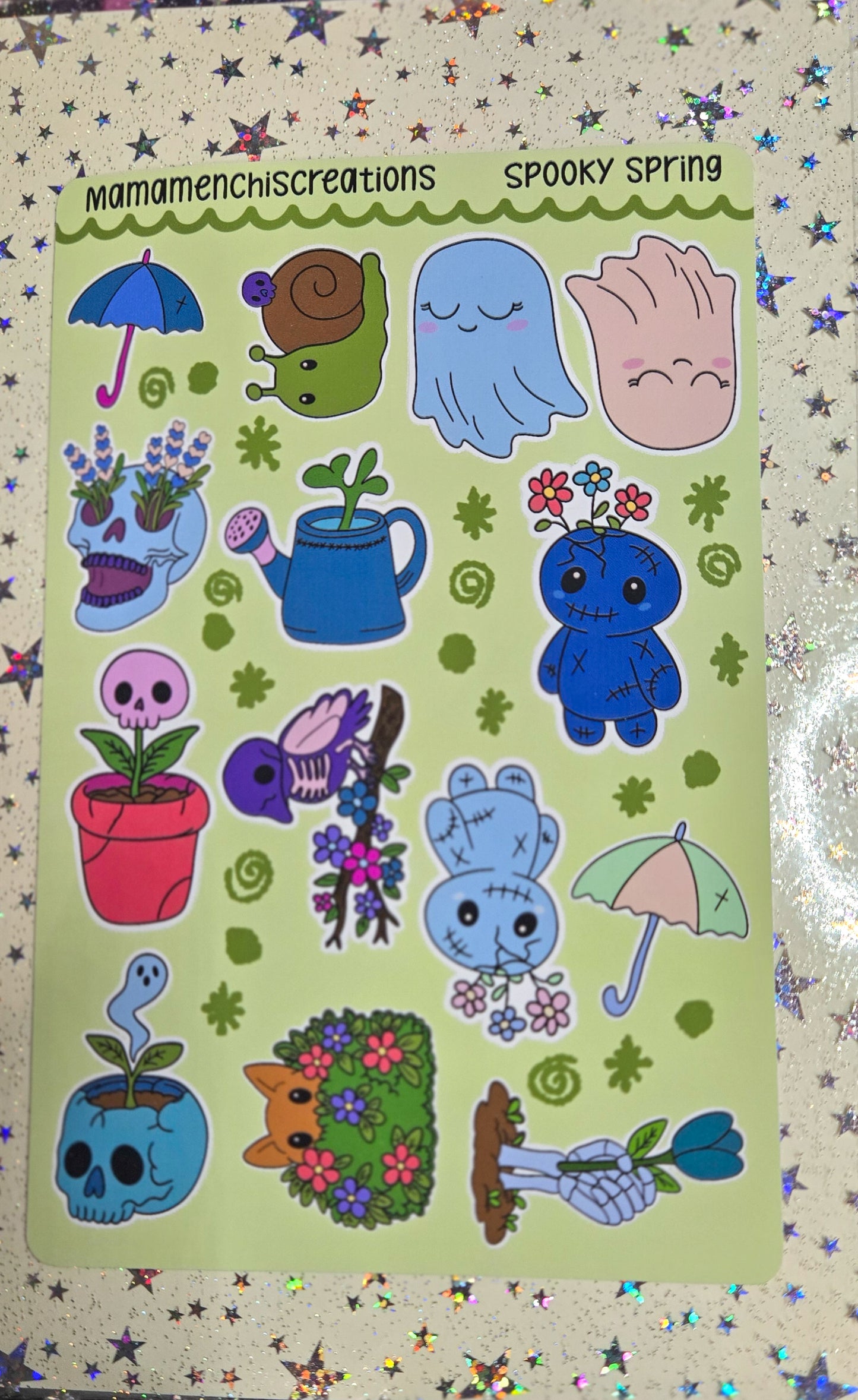 Spooky Spring Matte Bujo Journal Planner Deco Stickers