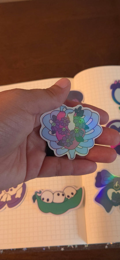 Hexes & Hugs Glossy Holographic Sticker Flakes Bujo Journal Planner Laptop Sticker