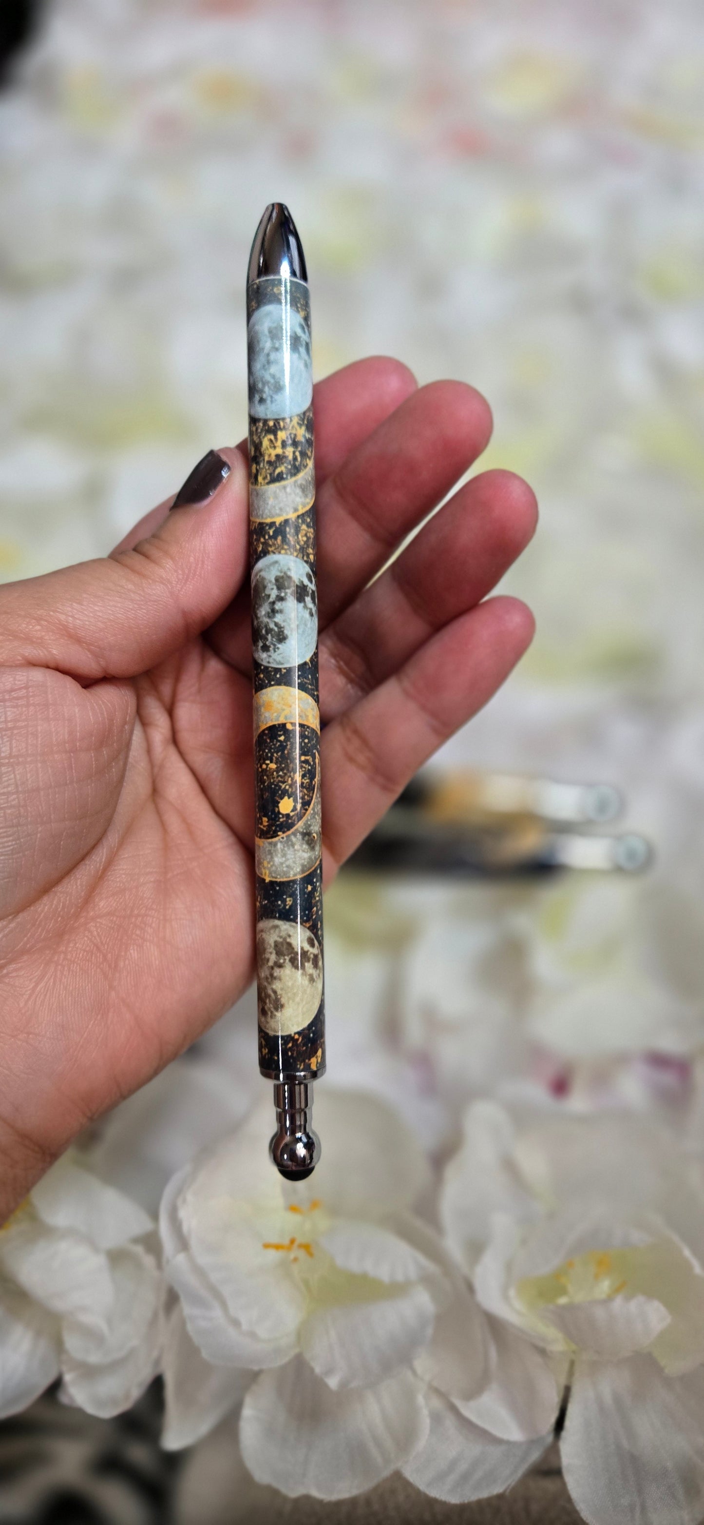 Celestial Moon Phase Refillable Retractable Gel Pen