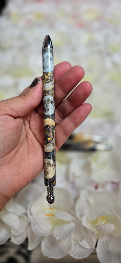 Celestial Moon Phase Refillable Retractable Gel Pen