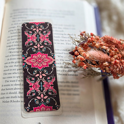 Dark Vibes Floral Handmade Laminated Bookmark