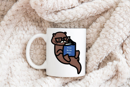 Otter Bookworm PNG, Hand Drawn Animal Clipart (Digital Download)