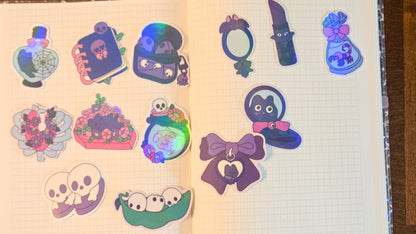 Hexes & Hugs Glossy Holographic Sticker Flakes Bujo Journal Planner Laptop Sticker
