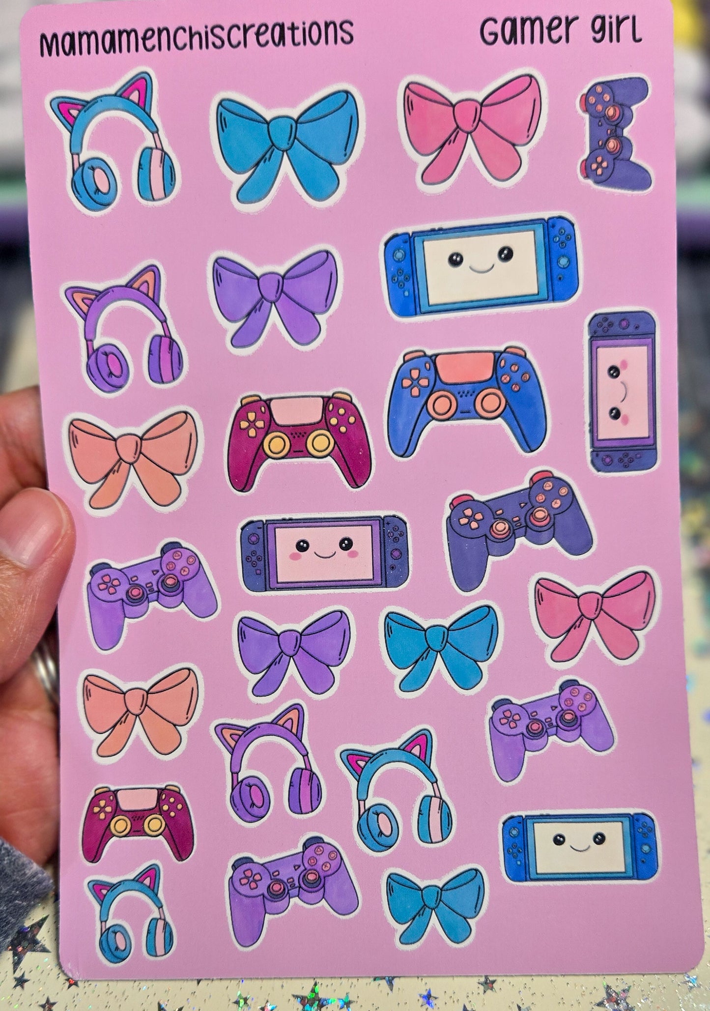 Gamer Girl Matte Planner Stickers, Bujo Stickers (4x6inch)
