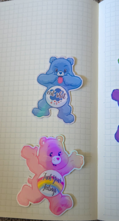 Swear Bears Themed Glossy and Holographic Sticker Flakes Bujo Journal Planner Laptop Sticker