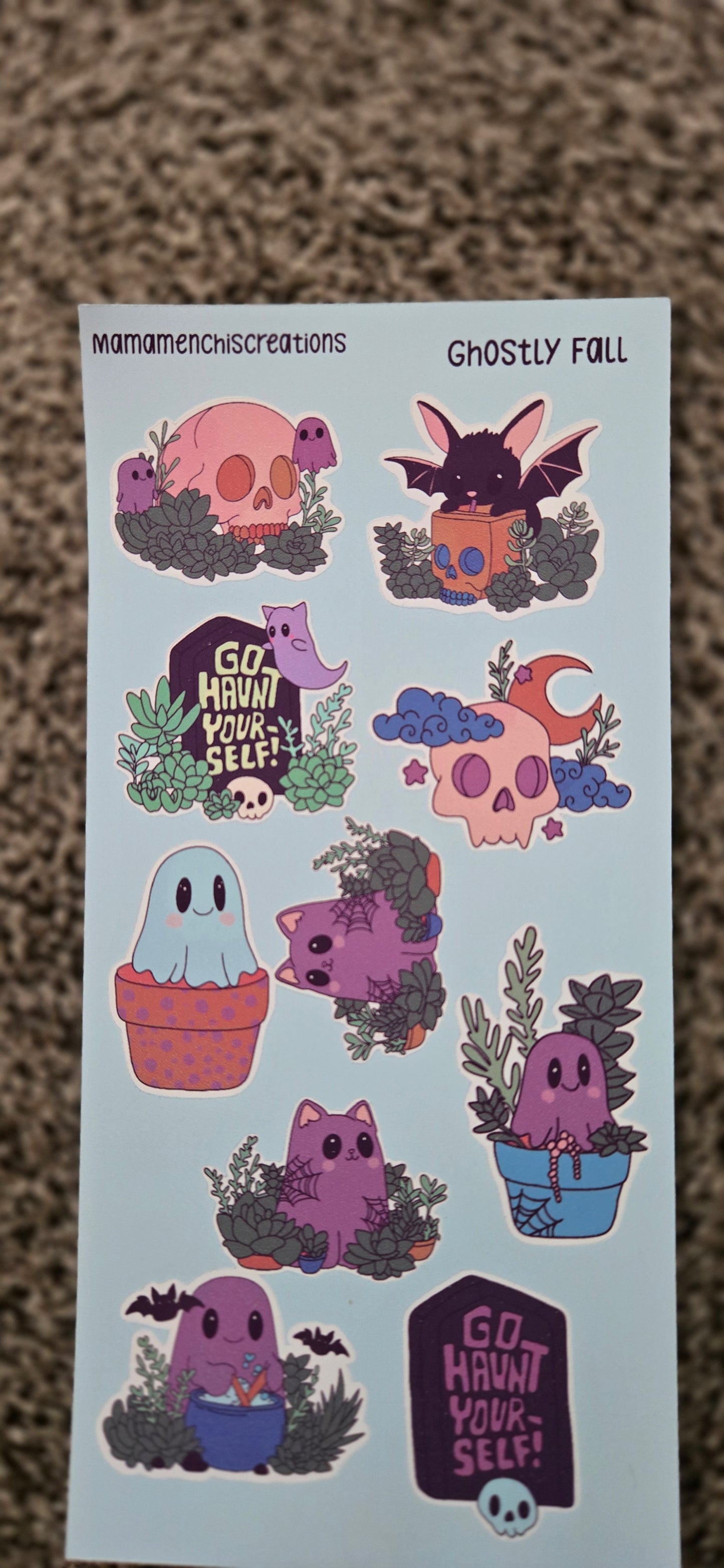 Ghostly Fall Matte Bujo Journal Planner deco Sticker Sheet