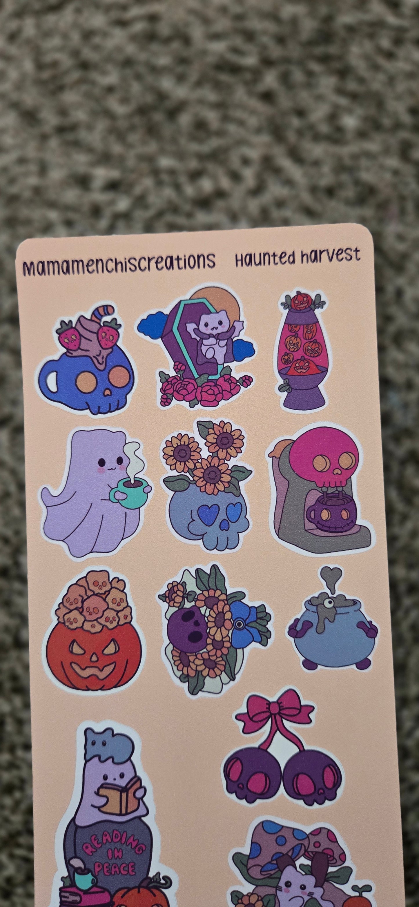 Haunted Harvest Matte Bujo Journal Planner deco Sticker Sheet