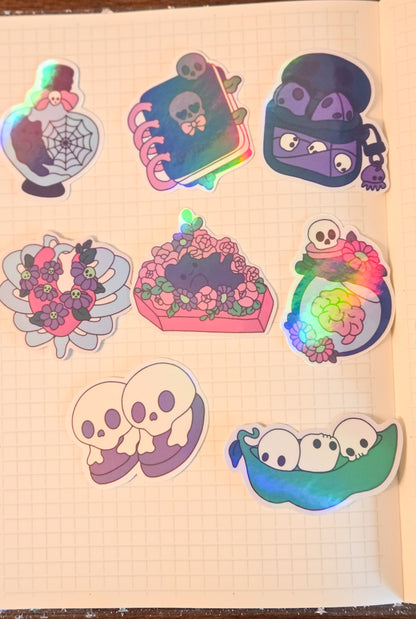 Hexes & Hugs Glossy Holographic Sticker Flakes Bujo Journal Planner Laptop Sticker