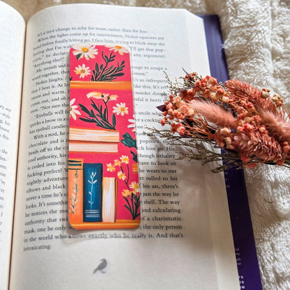 Bookstack Floral Handmade Laminated Bookmark