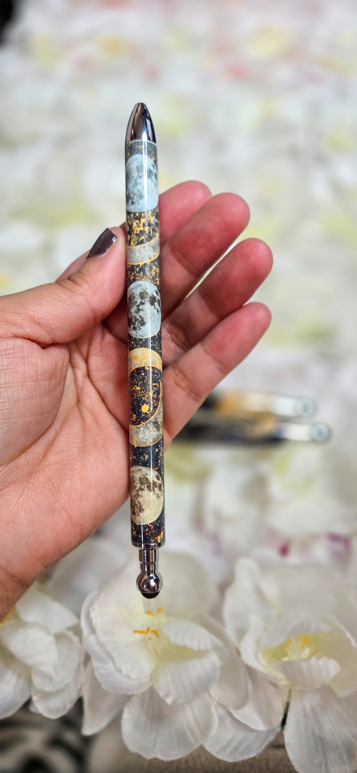 Celestial Moon Phase Refillable Retractable Gel Pen