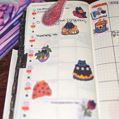 Cozy Girlie Cats and Ghosts Matte Bujo Journal Planner deco Sticker Sheet