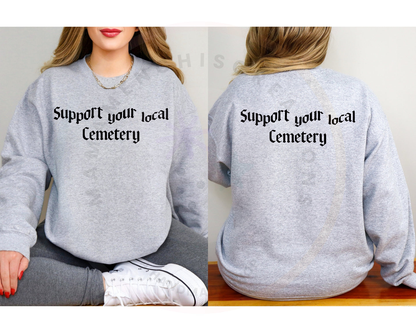Support Your Local Cemetery sublimation DTF Hand Drawn PNG Digital Download