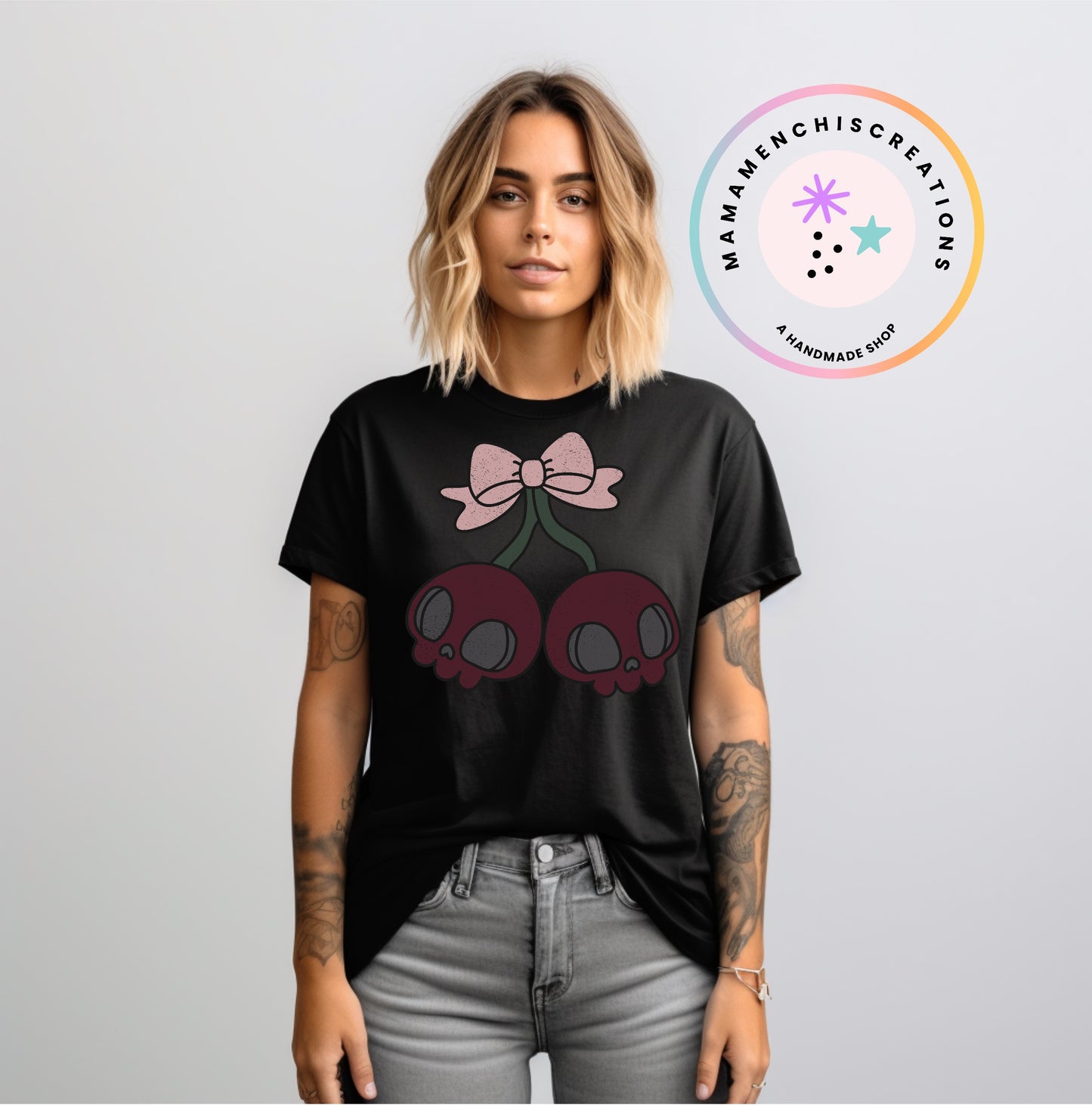 Pastel Goth Skeleton Cherry Sublimation DTF PNG Digital Download