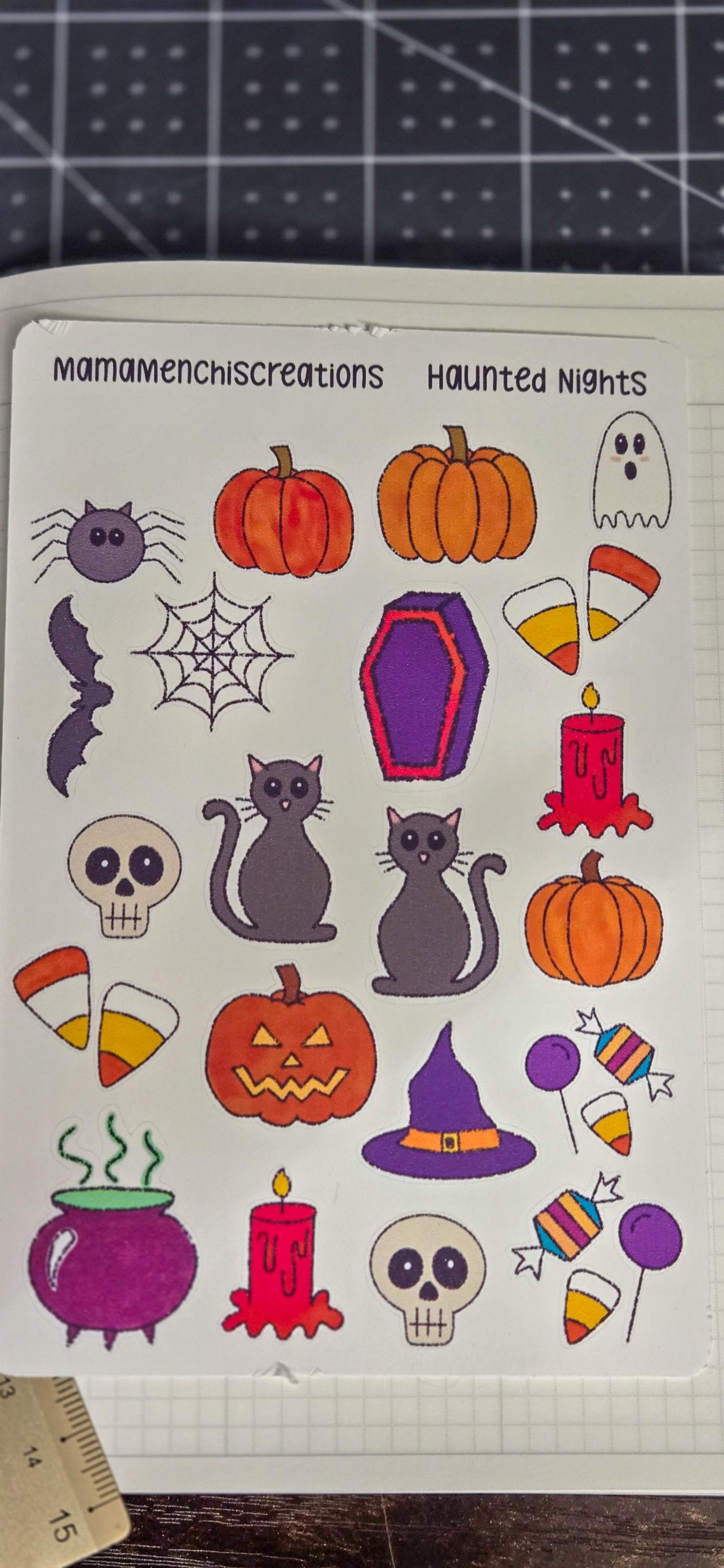 Halloween Stickers Spooky Matte Bujo Journal Planner Sticker Sheet