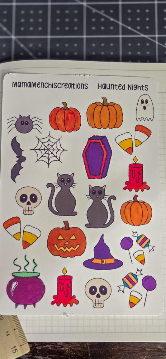 Halloween Stickers Spooky Matte Bujo Journal Planner Sticker Sheet