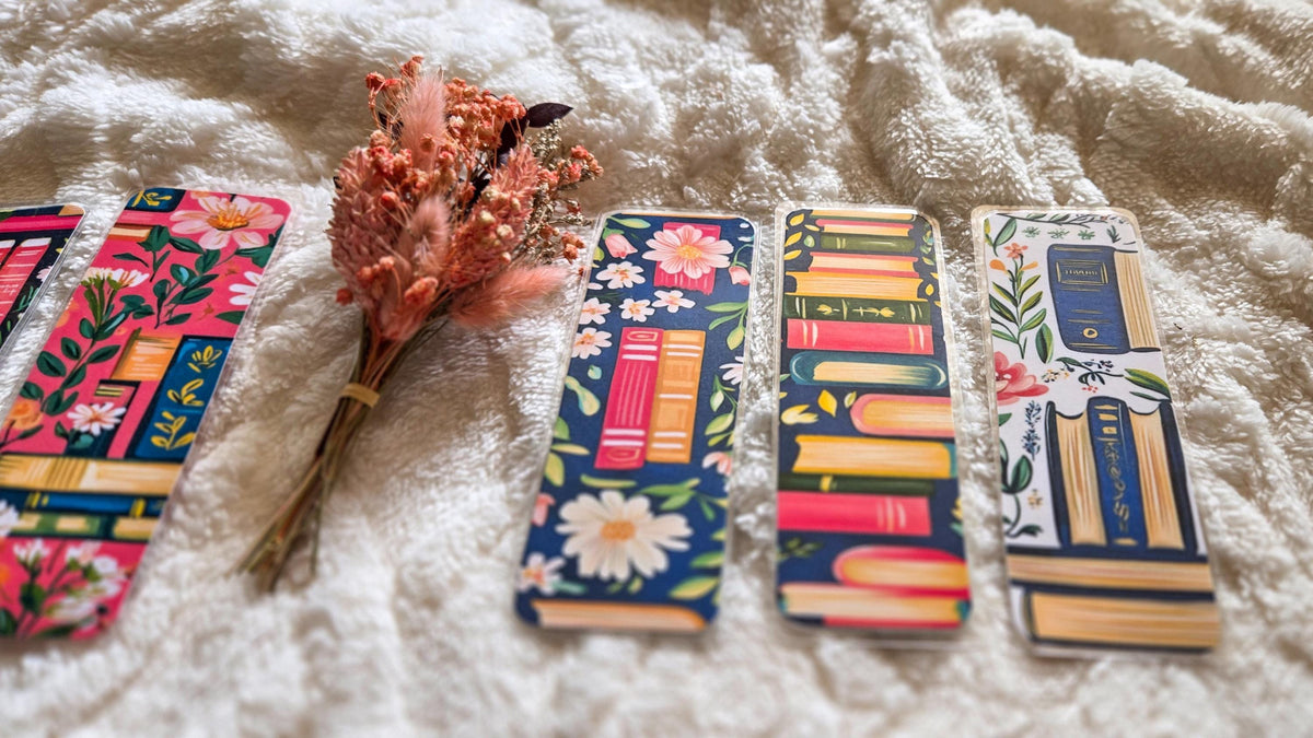 Bookstack Floral Handmade Laminated Bookmark