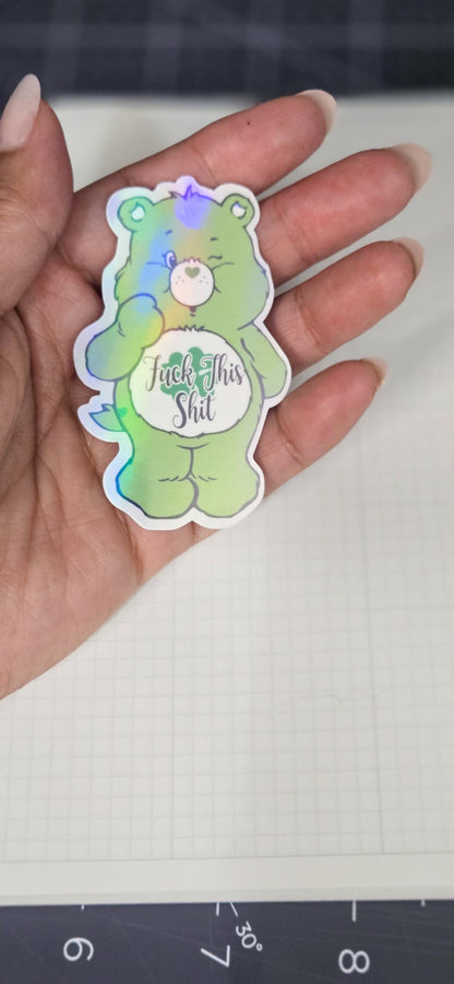 Swear Bear Holographic Sticker - Funny Bujo Planner Decal