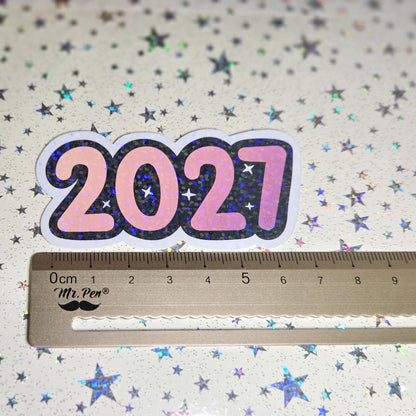 2027 Glossy Glittery Die Cut Bujo Journal Planner Laptop Sticker