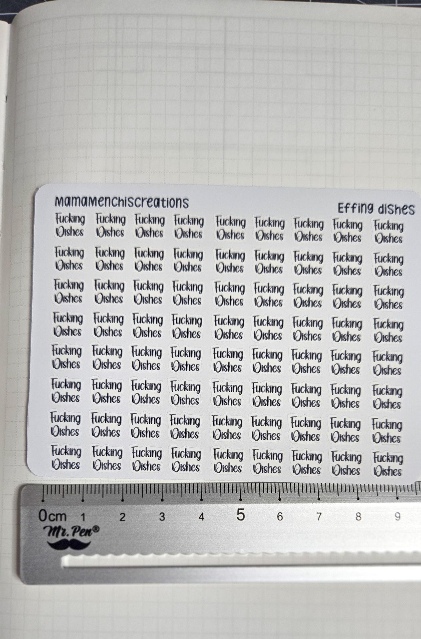Dishes Sweary  Bujo Journal Planner deco Sticker Sheet