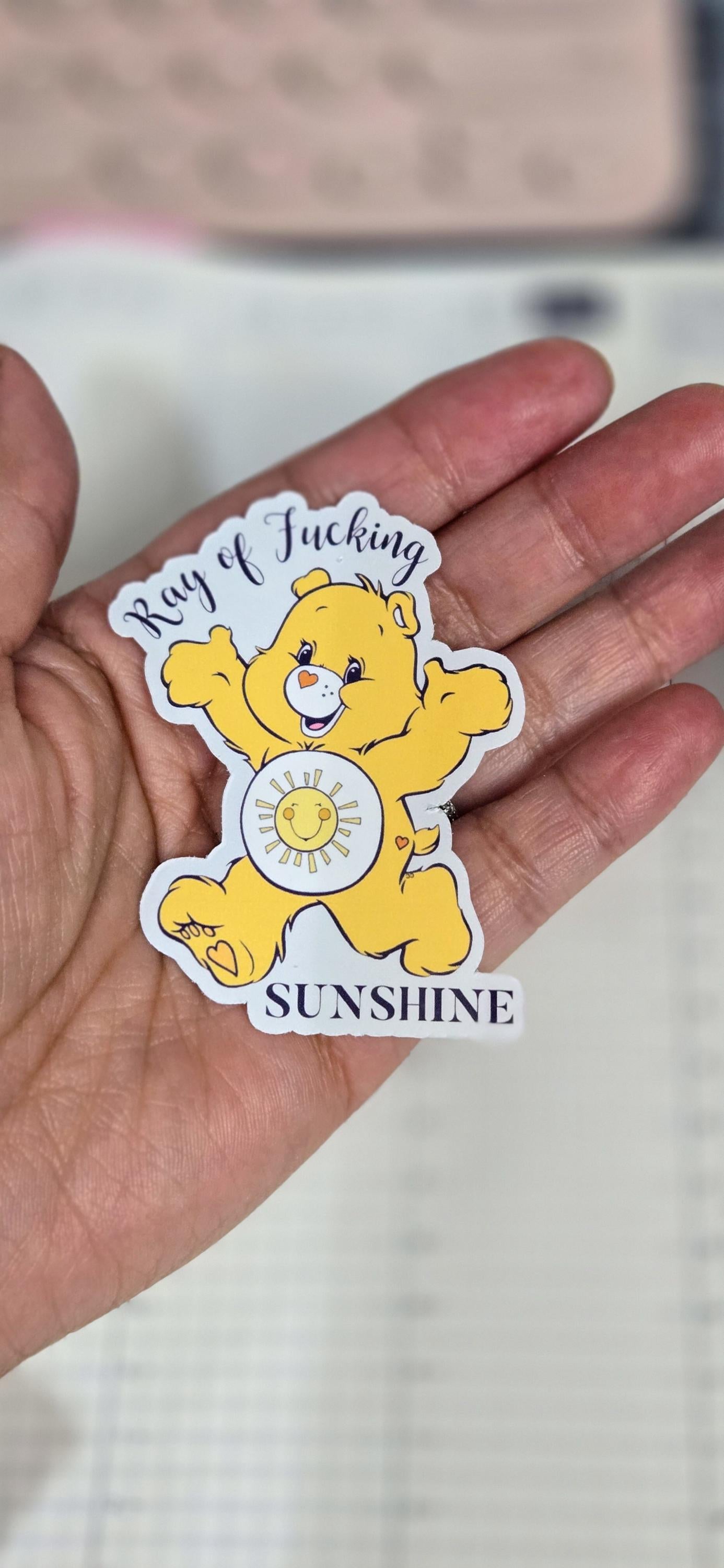 Swear Bears Ray of Sunshine Glossy Die Cut Bujo Journal Planner Sticker