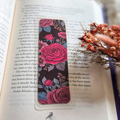 Dark Vibes Floral Handmade Laminated Bookmark
