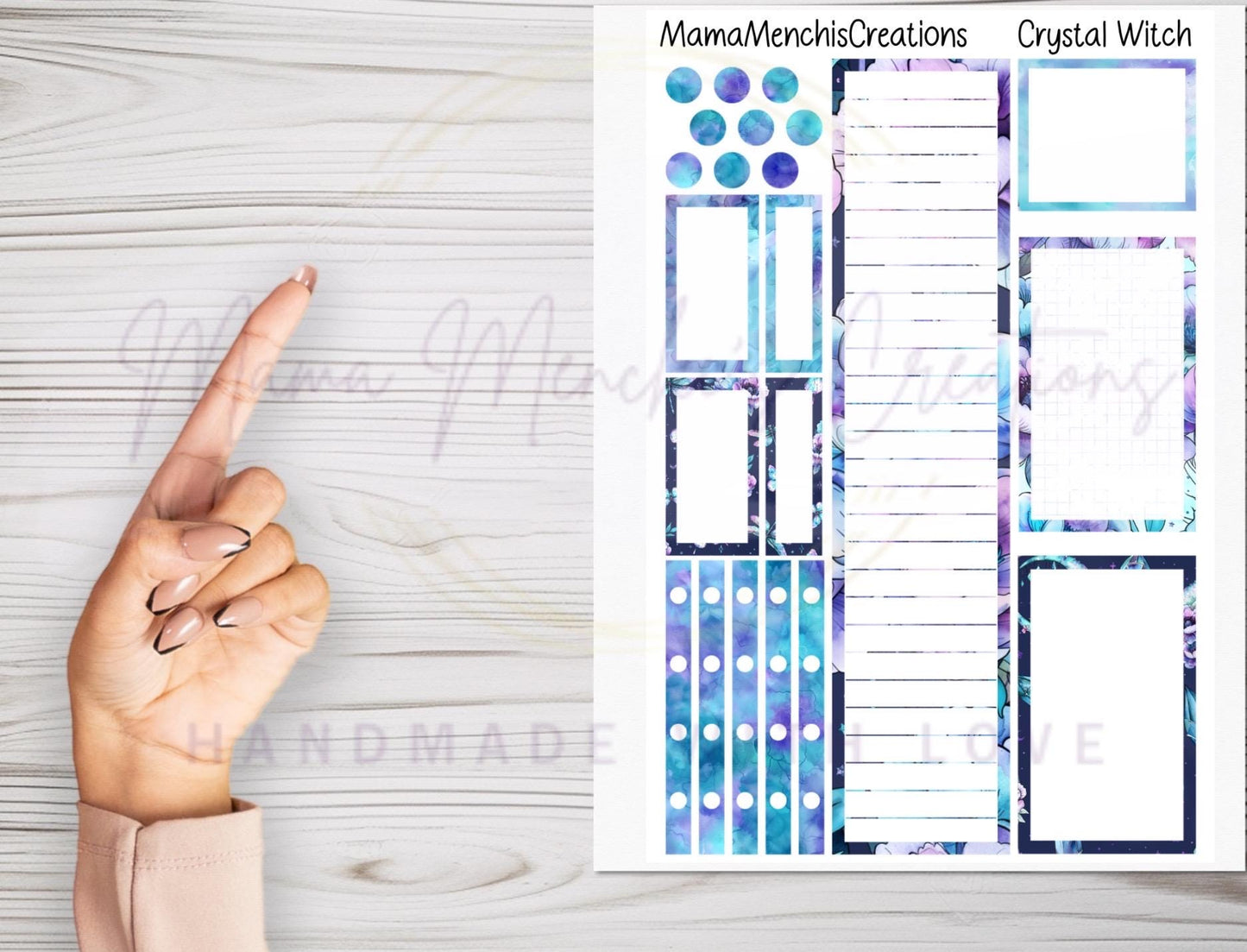Crystal Witch Witchy Bujo Journal Planner deco Sticker Sheet