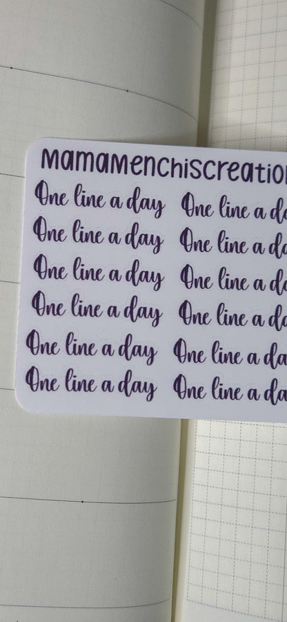 One Line A Day Bujo Journal Planner deco Sticker Sheet