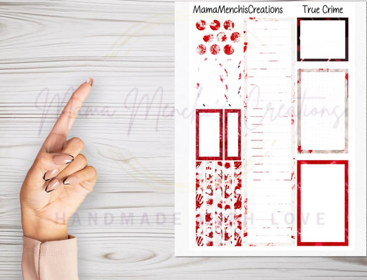True Crime Matte Bujo Journal Stand Size Planner deco Sticker Sheet