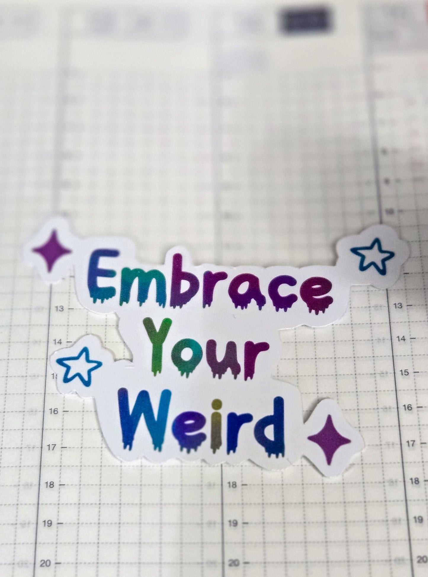 Embrace Your Weird Self Love Affirmation Glossy Die Cut Bujo Journal Planner Sticker