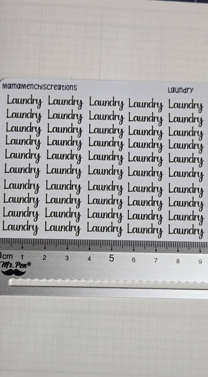 Laundry Sweary Bujo Journal Planner Functional  Sticker Sheet