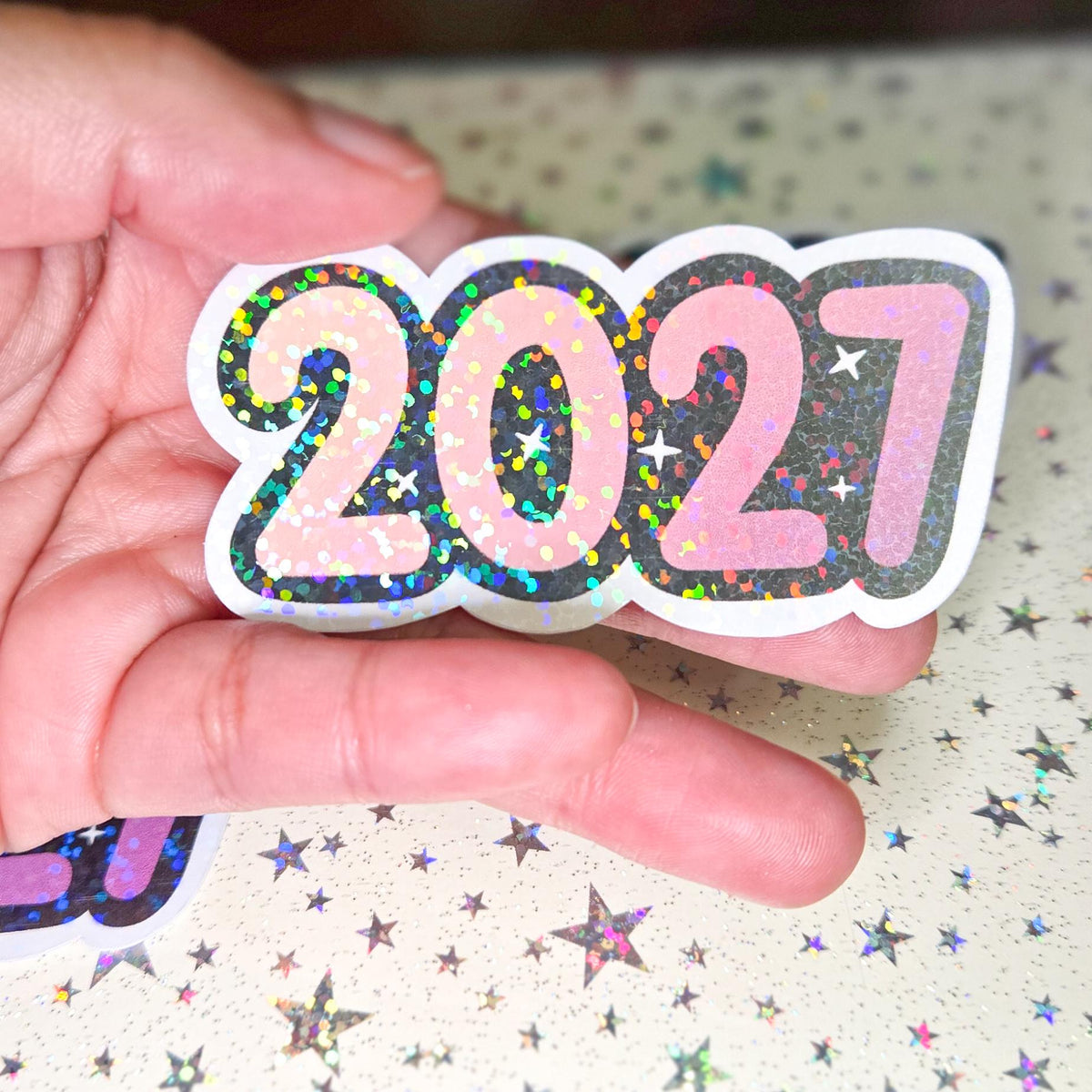 2027 Glossy Glittery Die Cut Bujo Journal Planner Laptop Sticker