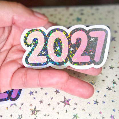2027 Glossy Glittery Die Cut Bujo Journal Planner Laptop Sticker