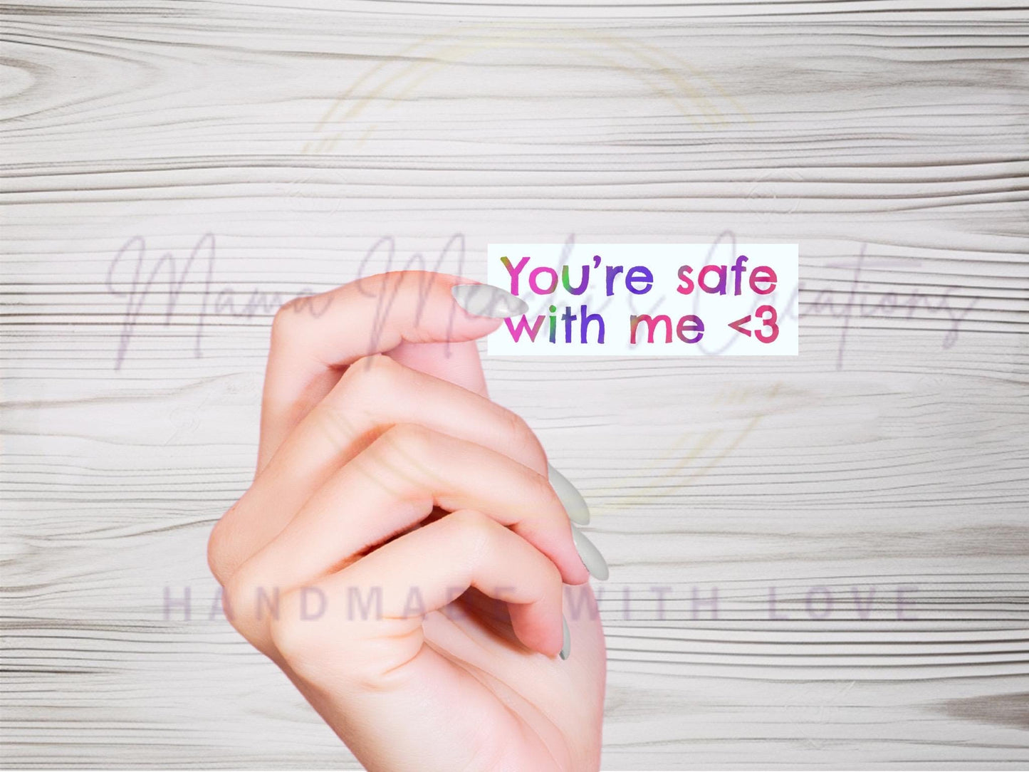 You're Safe with Me Mental Health Glossy Die Cut Bujo Journal Planner Sticker